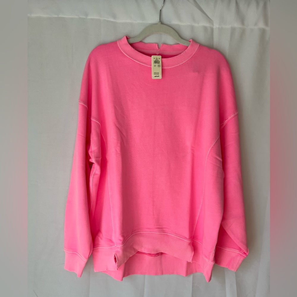 Aerie The Chill Crew Sweatshirt Pink Burst XS